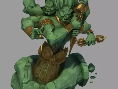 Stone Art Stone Sculpture - Hand Holding Statue 3D model