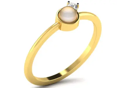 Light Weight Yellow Gold Diamond Ring DR-5904 3D print model