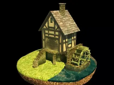 Water mill 3D model