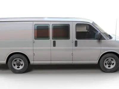 Modern industrial van Low-poly 3D model