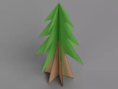 Paper Tree V4 Low-poly 3D model