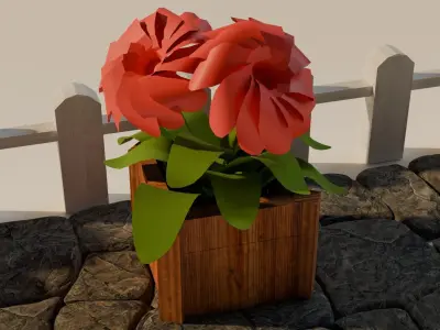 Flowers Pack Free low-poly 3D model