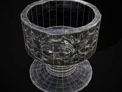 Short Medieval Goblet Low-poly 3D model