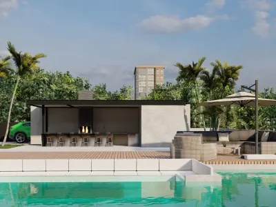 Luxury Modern Villa with Pool 3D Model 3D model