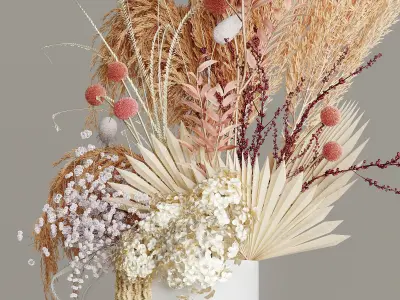 Bouqet with dried plants 3D model