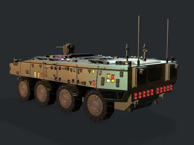 Armored Vehicle SCI FI GTK Wolf APC Low-poly 3D model