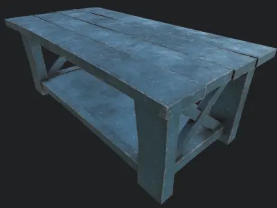 Wooden Table 2 PBR Low-poly 3D model