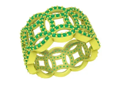 Luxury Interlocking Diamond Band Ring 3D Model 4072 3D print model