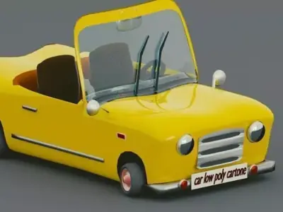 low poly cartoon car  Free low-poly 3D model