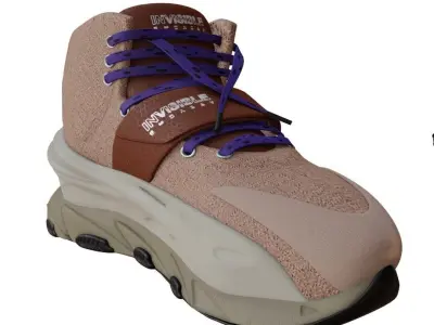 colorful sneakers animation Low-poly 3D model