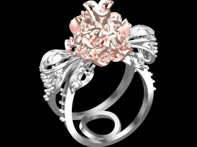 Cocktail Diamonds Ring 3D print model