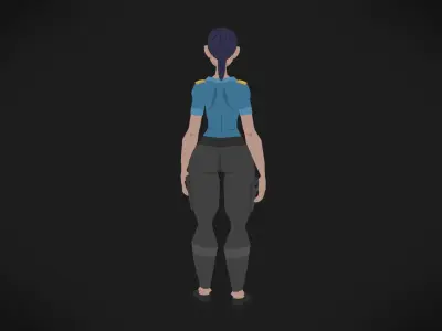 Colorly - Police Girl - Game Ready - Rigged - Customizable Low-poly 3D model
