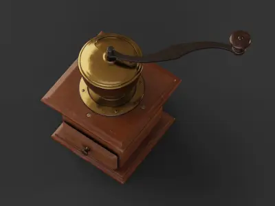 Antique Coffee Grinder Low-poly 3D model
