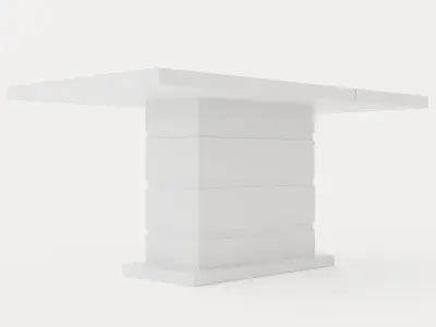 Ratliff Extensionable Dining Table 160 Cm White Low-poly 3D model