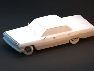 3D low poly rigged car model Low-poly 3D model