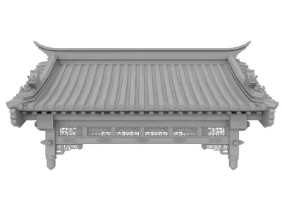 Chinese eaves Low-poly 3D model