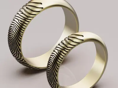 Finger print ing silver gold jewelry printable 3D model 3D print model