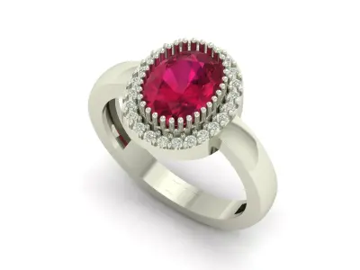 ladies Stone Ring  3D print model
