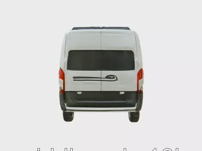 Silver Technical Support Van with Multiple Screens Low-poly 3D model