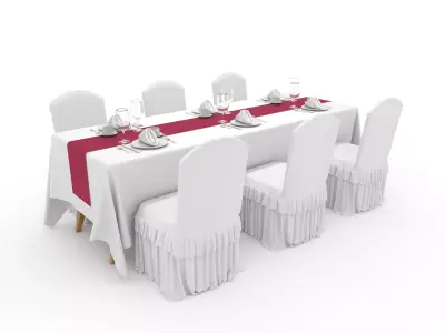 Banquet Table and Chair 106 3D model