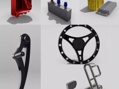 PRO MOD 6 pce Combo Pack Racepack MSD Boxes AN Fittings etc 3D print model