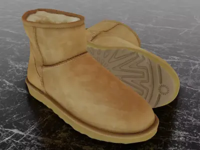 UGG - CAMEL 3D SHOES BOOTS Low-poly 3D model