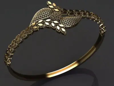 1359 Winged Bloom Bracelet 8gm 3D print model