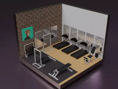 Isometric Gym Room Generate NFT 3D model