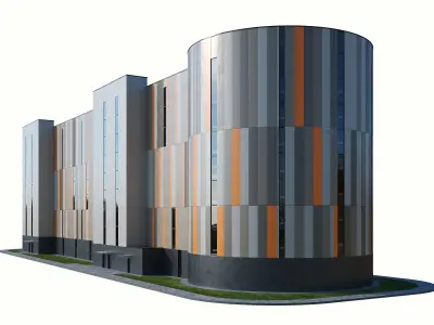 Multistorey car parking building 500 places 3D model