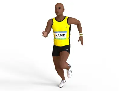 Athlete Action - Hurdles 3D model