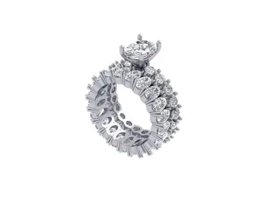 Oval Art Deco Bridal Set 3D print model