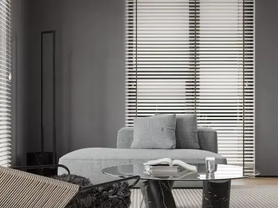 Modern living room dining room interior scenes 525 3D model