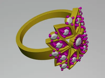 Gold Ring 3D print model 2