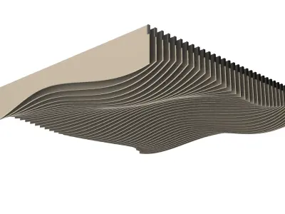 Parametric Ceiling Wave Contour Design with Hangers 3D model