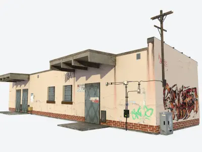 Electric Station  Low-poly 3D model