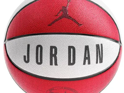 nike jordan basketball ball red and white 3D model