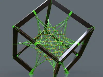 Cable car children play complex Cube 3D model