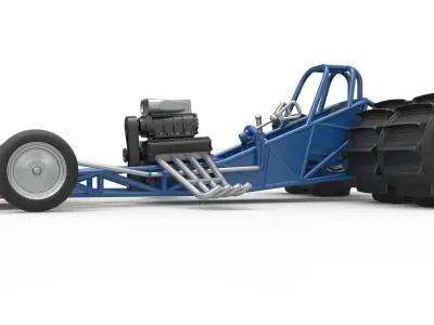 Vintage Funny Car Base for Sand drag racing Scale 1 to 25 3D print model