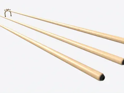 Billiard Cue Bridge Set 3D model