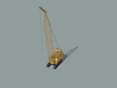set of construction machines Low-poly 3D model