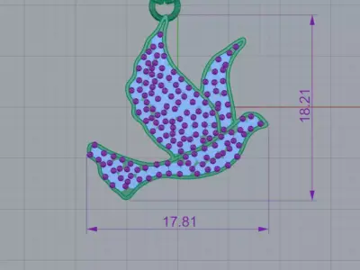 Diamond Bird Pendant 3D Model 3D print model