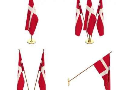 Denmark Flag Pack 3D model