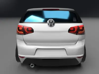 vw golf cartoon car Low-poly 3D model