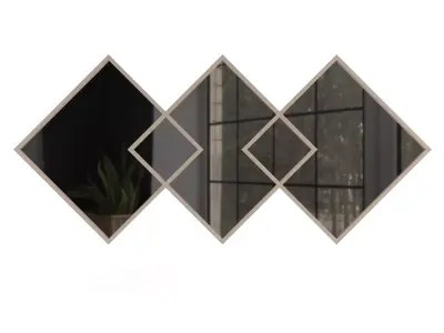 Modern Geometric Wall Mirror  Low poly 3D models 3D model
