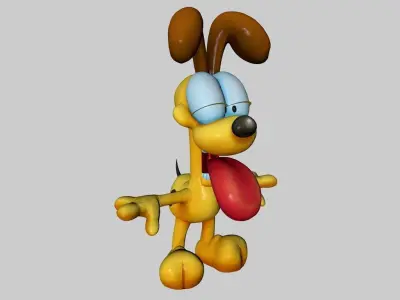 Odie model cartoon dog Low-poly 3D model