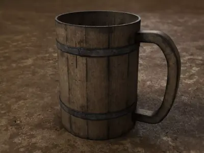 Medieval mug Low-poly 3D model