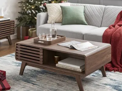 Modern Coffee Table with dual side storage Low-poly 3D model