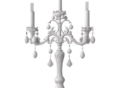 Silver classic tabletop candelabra Candle Holder candlestick  3D model