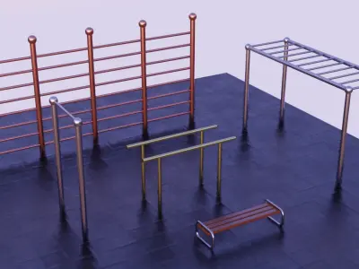 Workout Playground Low-poly 3D model