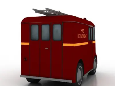 Marmon-Herrington Delivery-Van 1946 Fire Low-poly 3D model